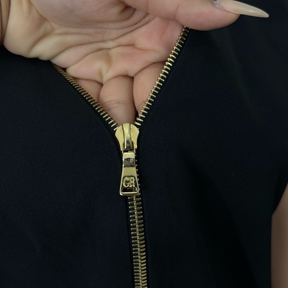 GEORGES RECH PARIS Women’s Black Zip-Front Dress - Picture 10 of 14